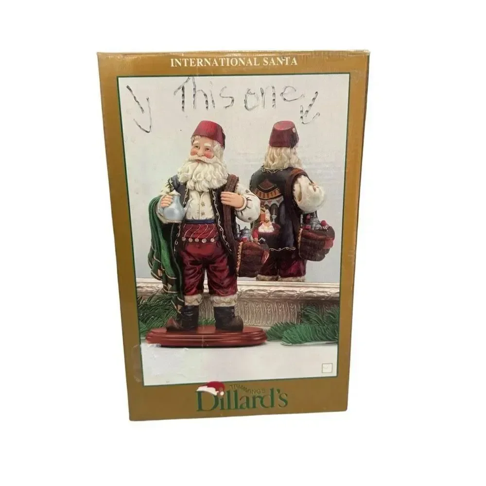 Dillard's Trimmings Vintage International Santa Figurine country Turkey 8” tall